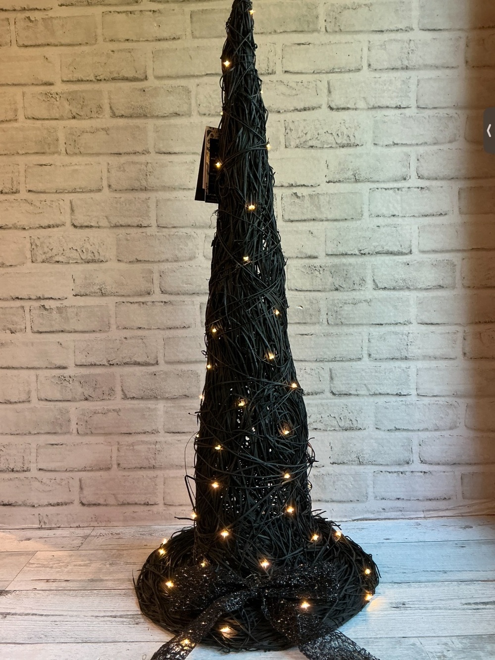 TAHARI led rattan witch hat decor-33”H
